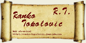 Ranko Topolović vizit kartica